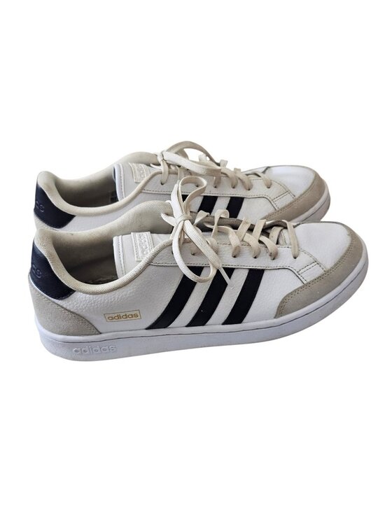 adidas Other - Adidas White Black Stripe Leather Sneakers Men’s Size 13 Classic Lace Up Shoes